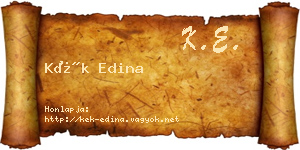 Kék Edina névjegykártya