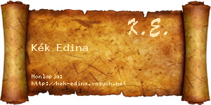 Kék Edina névjegykártya